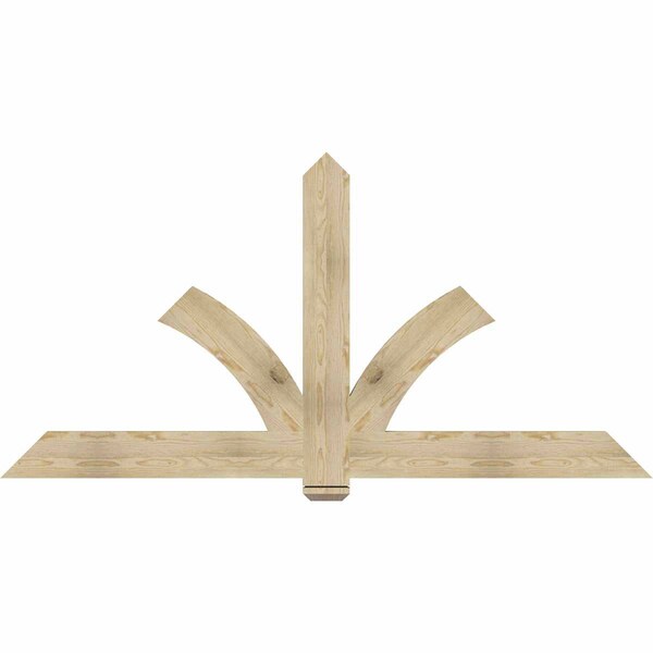 Ekena Millwork Redmond Rough Sawn Timber Gable Bracket, Douglas Fir, 84"W x 42"H x 2"D x 6"F, 12/12 Pitch GBW084X42X0206RED00RDF - main